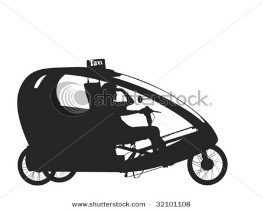 Bicycle rickshaw silhouette