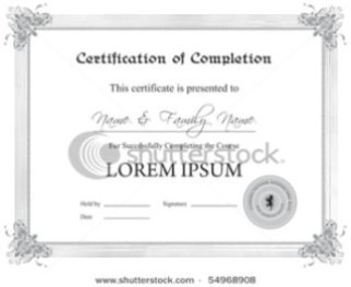Certificate of completion.