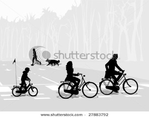 Family bike ride;vector format.