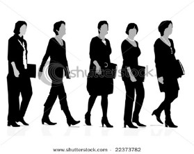 Businesswomans, silhouettes.