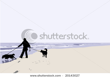Man walking his dogs
