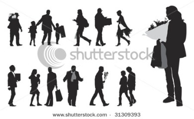 People in shopping center,vector format.
