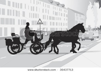Two horse-drawn carriage.