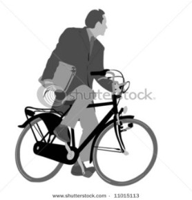 Bicycle commuting; vector format