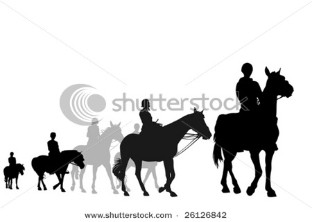 Teens on horseback riding trip.